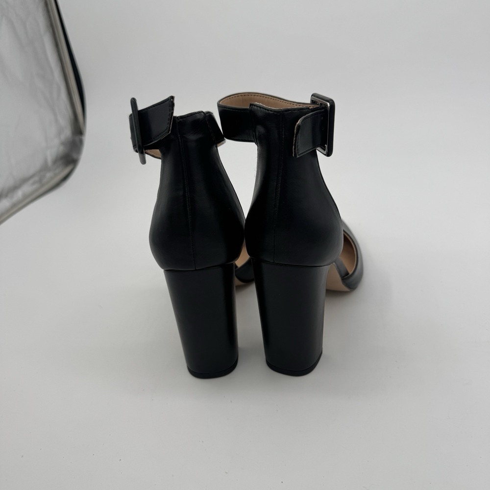 Michael Shannon Rosalie Heels Size 9 Black Ankle Strap D Orsay Block Pumps 4in - Picture 5 of 16
